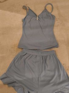 Blue Top And Shorts Co Ord Set