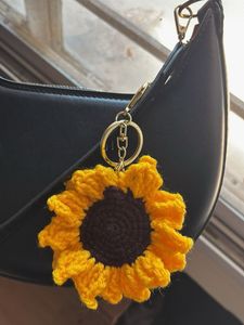 Sunflower Crochet Keychain