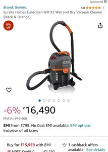 Euroleague Wd 2x Wet &amp; Dry Vacuum Cleaner