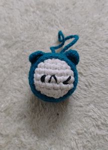Crochet Cat Keychain (Green in colour not blue)