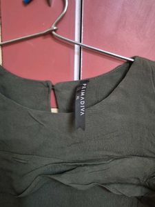 Olive Green Ruffle Dress