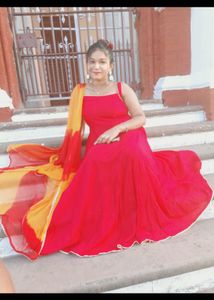 Red Anarkali Suit Set
