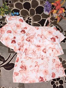 Floral One-Shoulder Ruffle Top