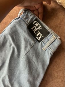 Off Duty Sky Blue Fall Wide Leg High Rise Jeans