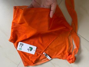 Newme See Through Orange Top