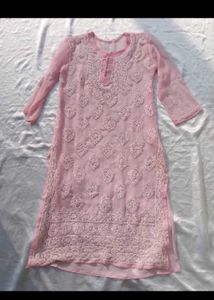 Pink Chikankari Kurta