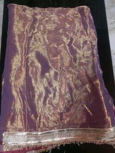 Gold Embellished Blouse and saree