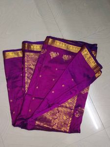 Purple Pure Kanchi Pattu Saree 💜