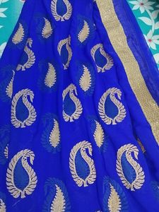 An Elegant Royal Blue Saree Diwali Special!💙