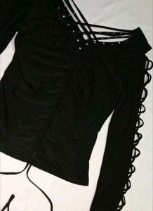 Unique Black Embellished Top