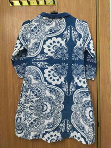 Blue &amp; White Floral Button Down Tunic