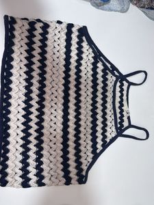 Blue Crochet Tank Tops
