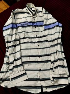 Black Strips On White Shirt...