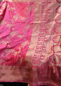 Pink & Gold Banarasi Silk Saree