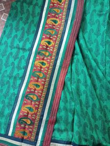 Emerald Green 💚 Printed Saree