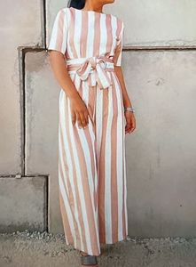 Striped Belted Jumpsuit