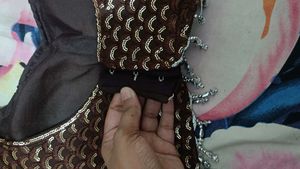New Coffee Brown Sequence Designer Blouse