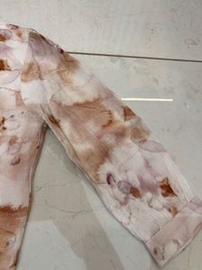 Abstract Print Button-Up Blouse Top