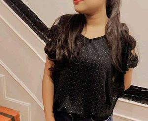 Black Polka Dot Cold Shoulder Top