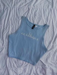 cropped cotton vest top
