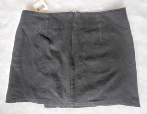 Button Denim Mini Skirt