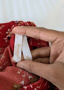 Red Floral Slit Skirt