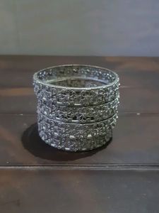 Set Of 4 Silver Bangles