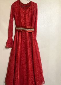 Madhuri Dixit Style Red Party Gown/ Frock