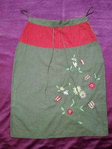 Floral Embroidered Skirt