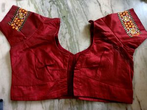 Maroon Embroidery Work Blouse