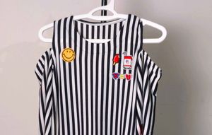 Striped Cold Shoulder Dress