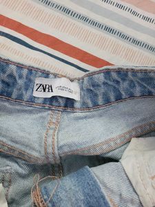 Zara High Waisted Ripped Jeans