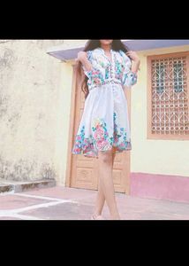 Floral Embroidered White Dress