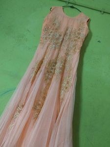 Peach Partywear Gown For Women
