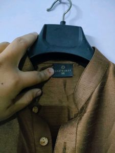 Silk Kurta with Floral Embroidery