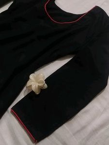 Elegant Black Kurta Set🖤 handmade working