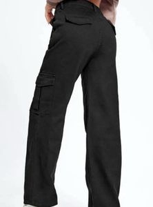 La Chic Pick Women’s Black Cargo Jeans | High-Rise