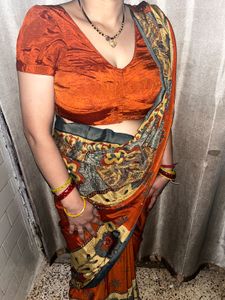 Crepe saree with blouse