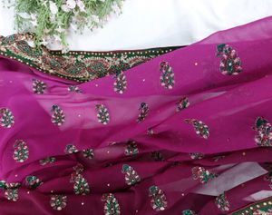 Magenta Gradient Georgette Saree
