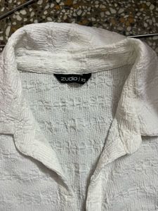 Stylish White Button-Down Shirt