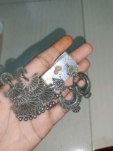 Silver Jhumka Earrings