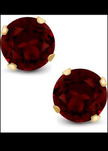 Red Gemstone Stud Earrings
