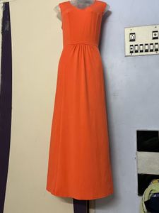Pintrest Yk2 Long Orange Designer One Piece