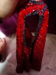 Red Sequin Embellished Top