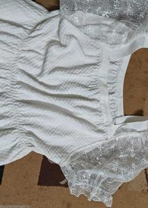 White Lace Sleeve Top Size- M