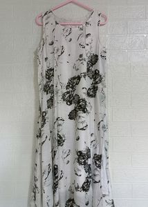 A- Line White Dress With Slits