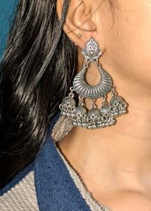 Gorgeous Oxidised Silver Dangle Earrings