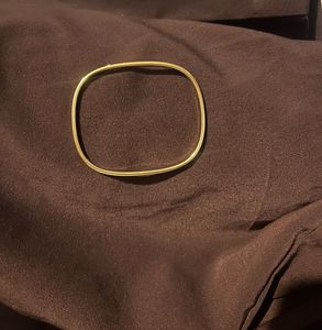Anti tarnish - Gold Plated Square Bangle Bracelet