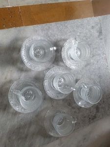 Vintage Glass Teacup &amp; Saucer Set