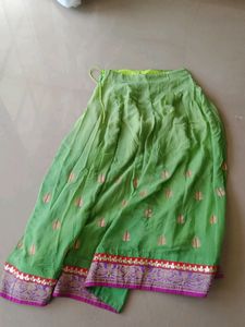 Green skirt with purple and red border